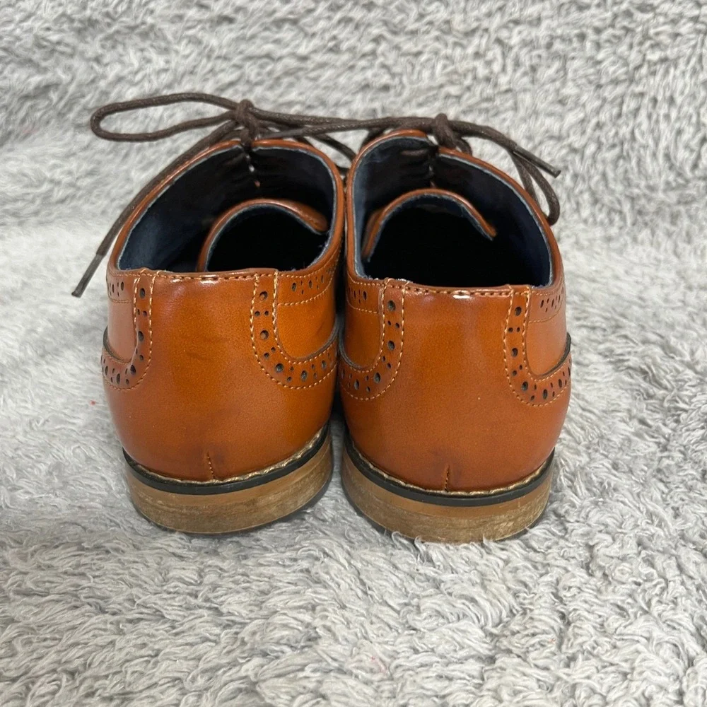 Bruno Marc Wingtip Brogue Oxford Mens 5 Brown Synthetic Leather‎ Dress Shoes